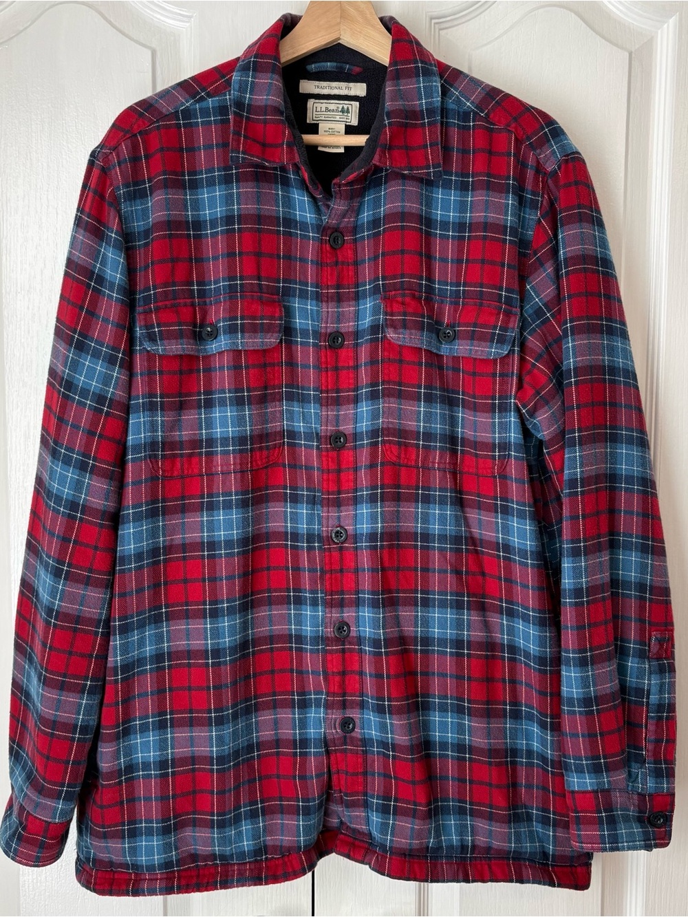L.L.Bean Fleece Lined Flannel Shirt Jacket Men’s M ♥️